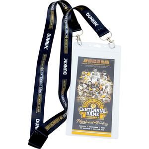 Boston Bruins v Montreal Canadiens Centennial Game Commemorative Ticket /Lanyard